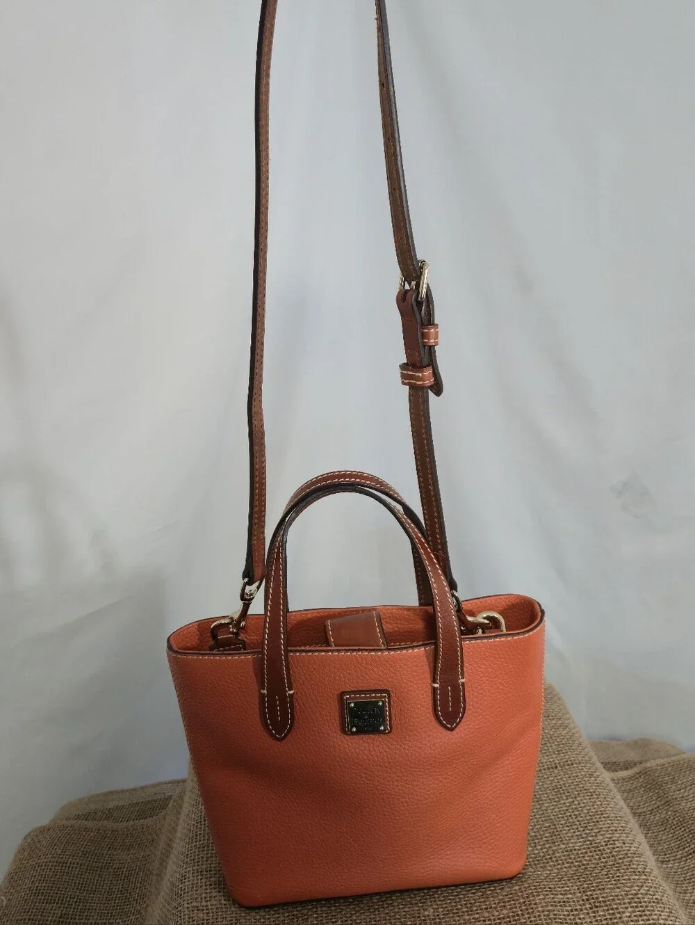 Dooney & Bourke Pebble Leather Orange Tote - Picture 9 of 13